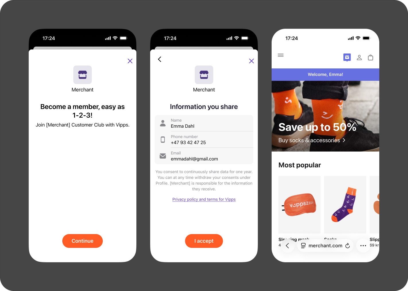 Redirect to browser from Vipps