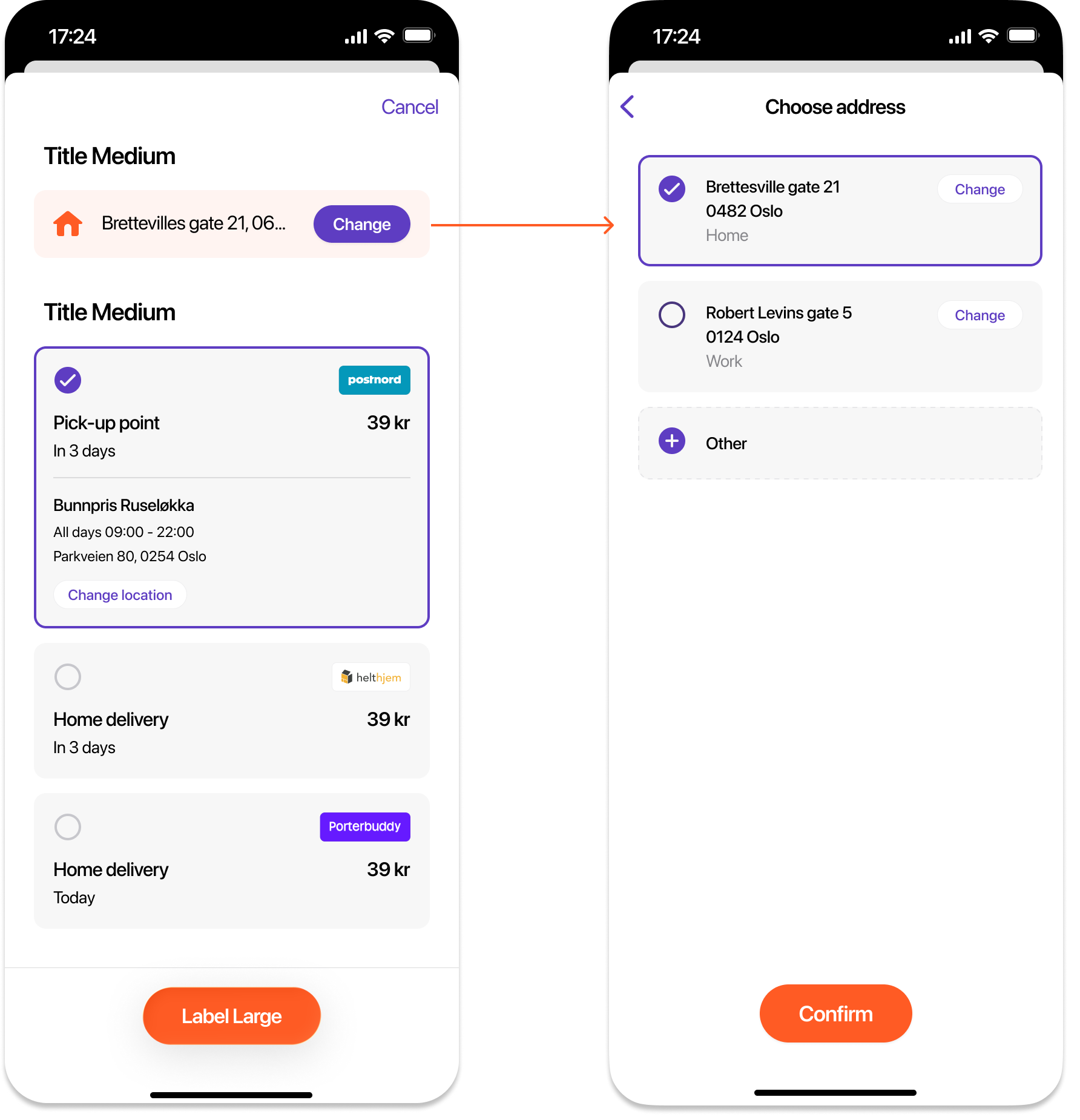 Choosing address in Vipps