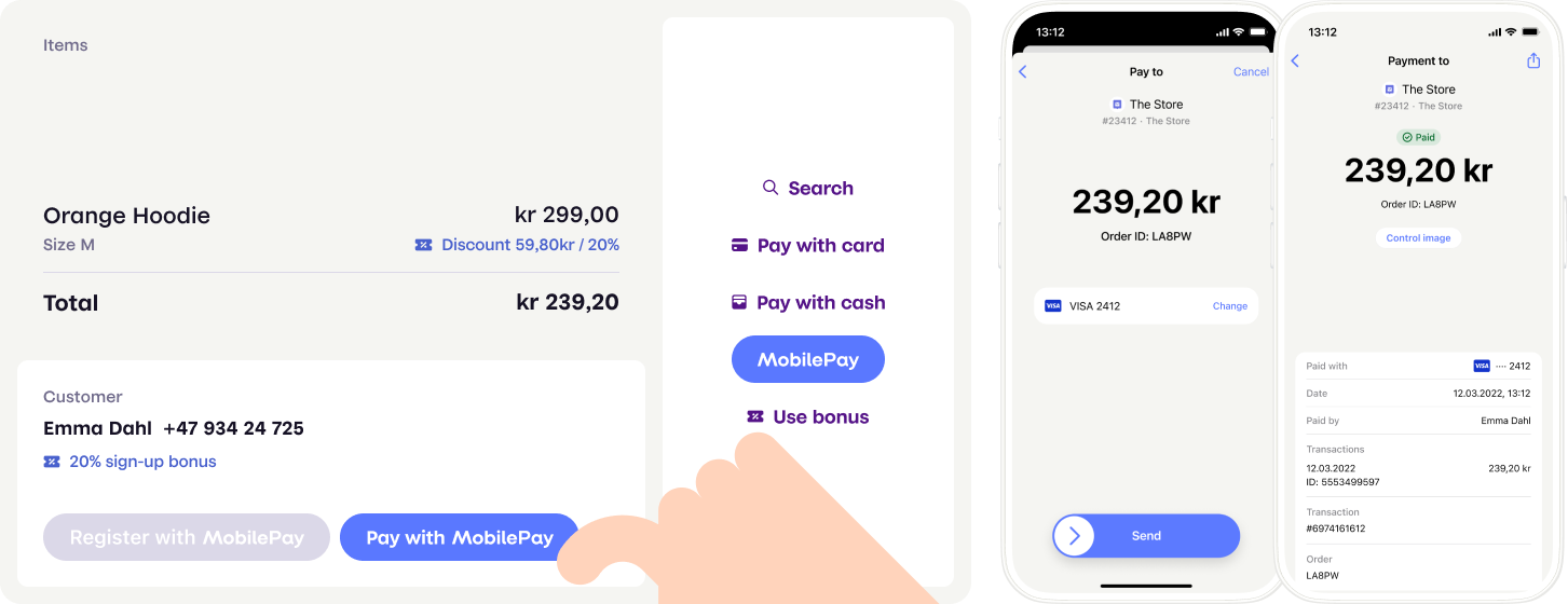 Customer approves the payment in MobilePay