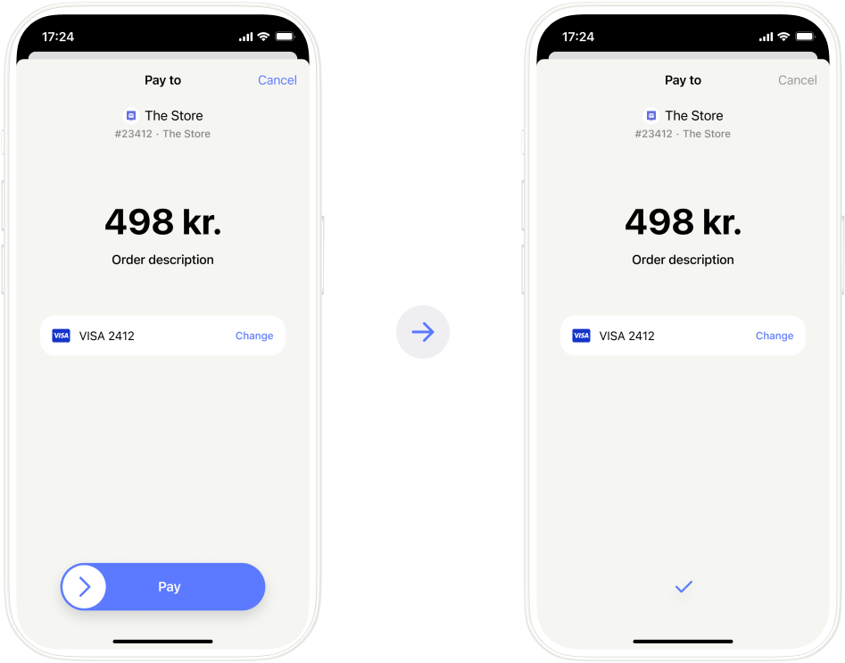 Customer approves payment in MobilePay