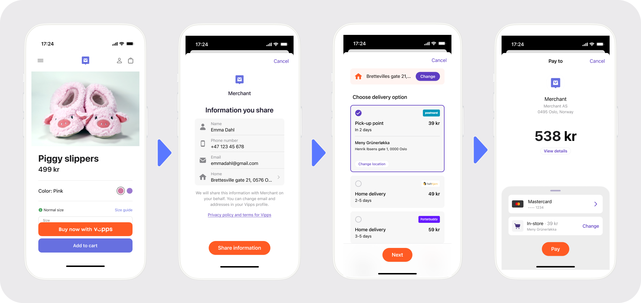 Shipping options for Vipps
