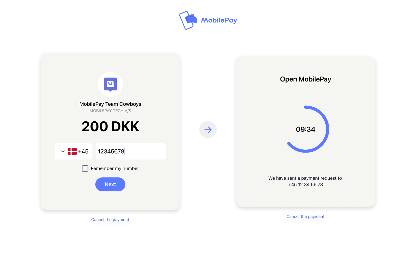 MobilePay landing page