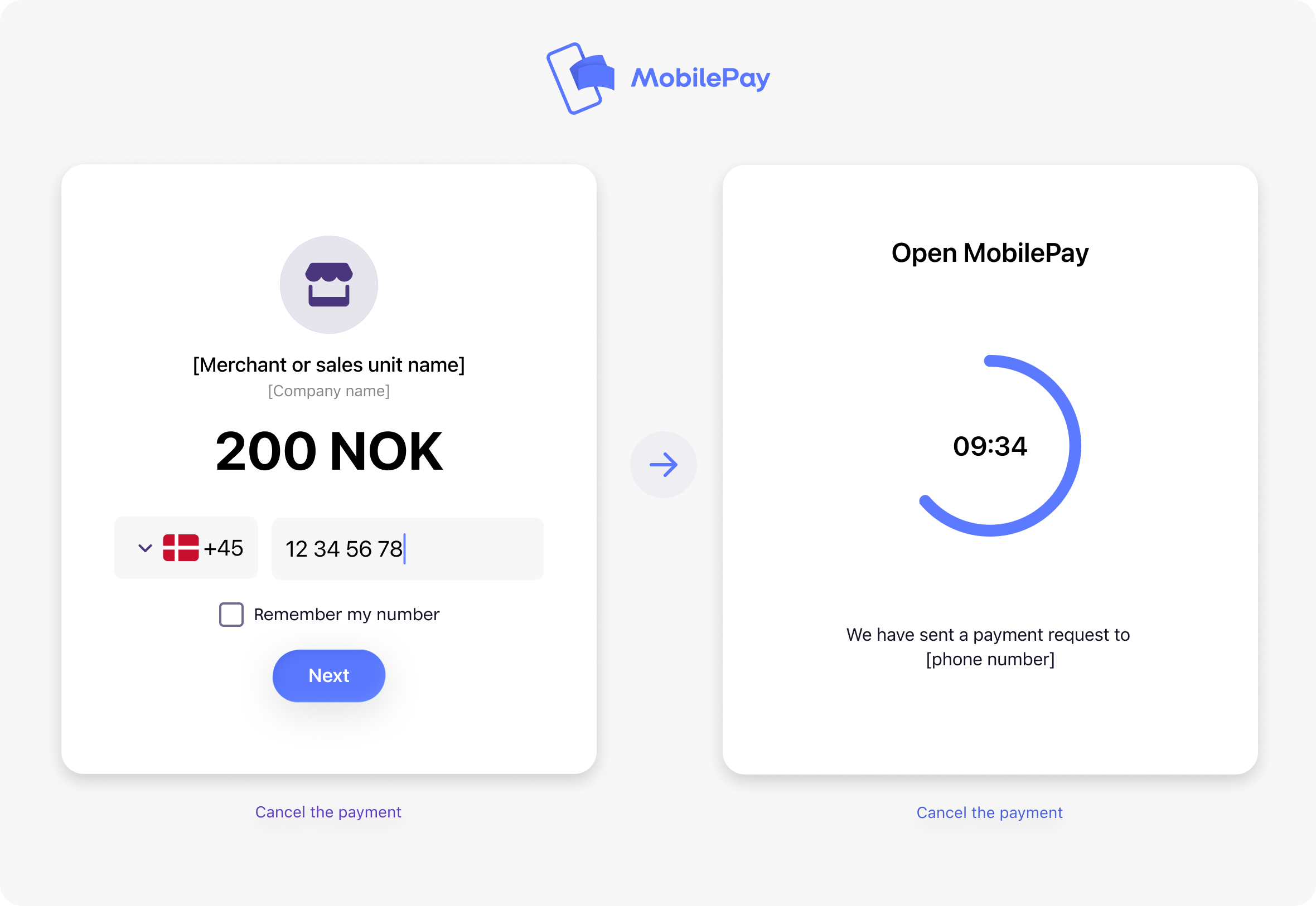 MobilePay landing page timeout