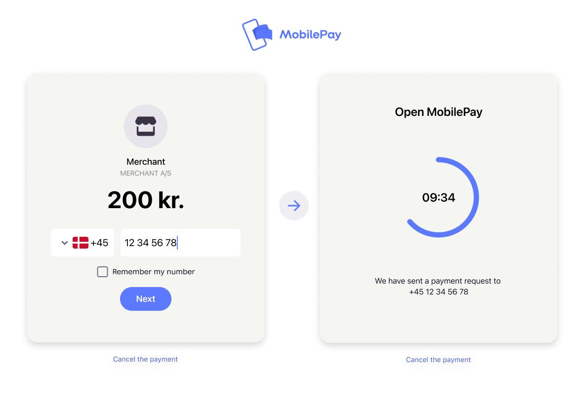 MobilePay landing page