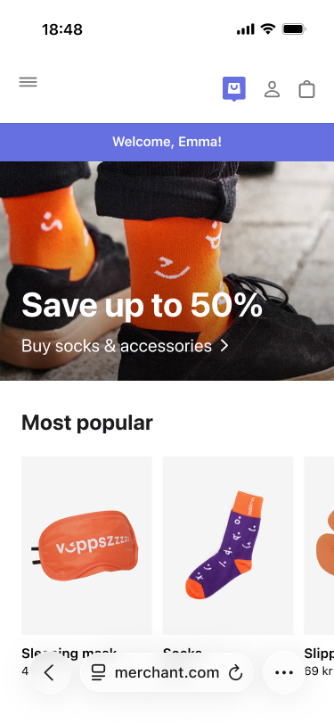 Logged in via MobilePay