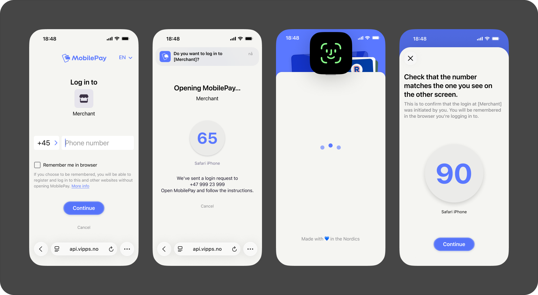 Browser with MobilePay login option
