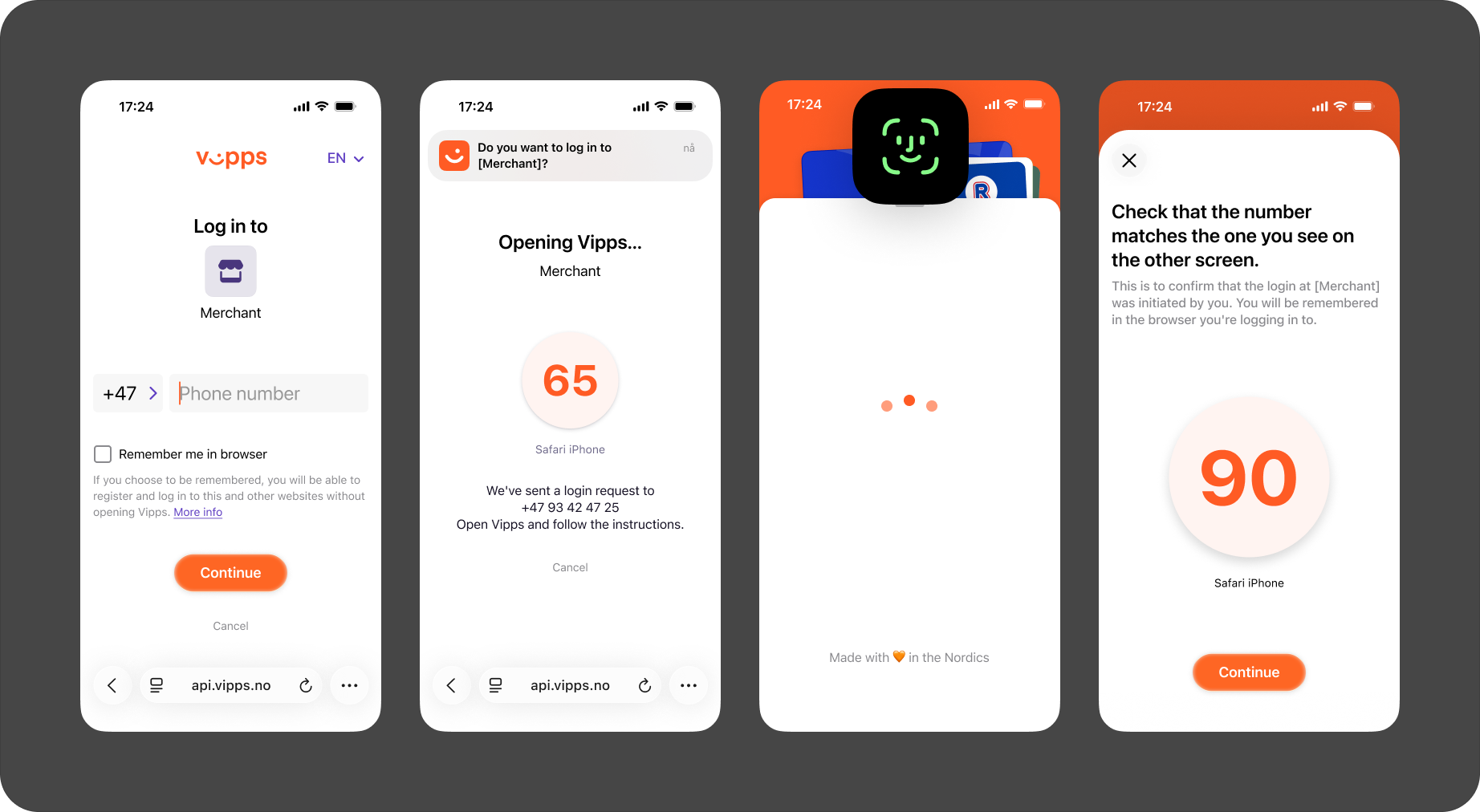 Browser with Vipps login option