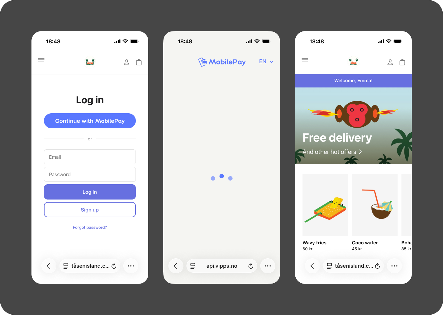 Vipps login remembered in browser (opens in a new tab)