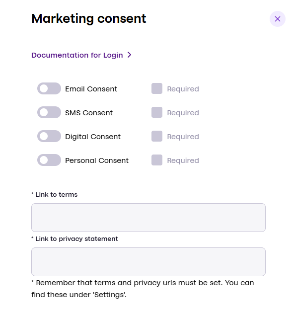 Configure marketing consents