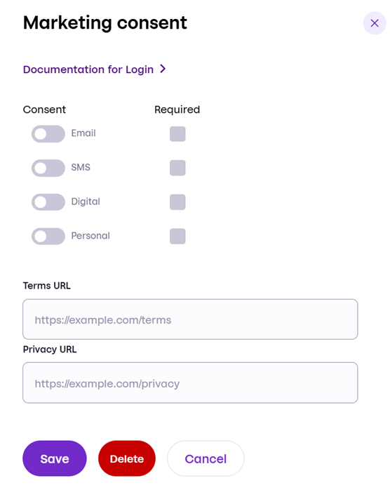 Configure marketing consents 