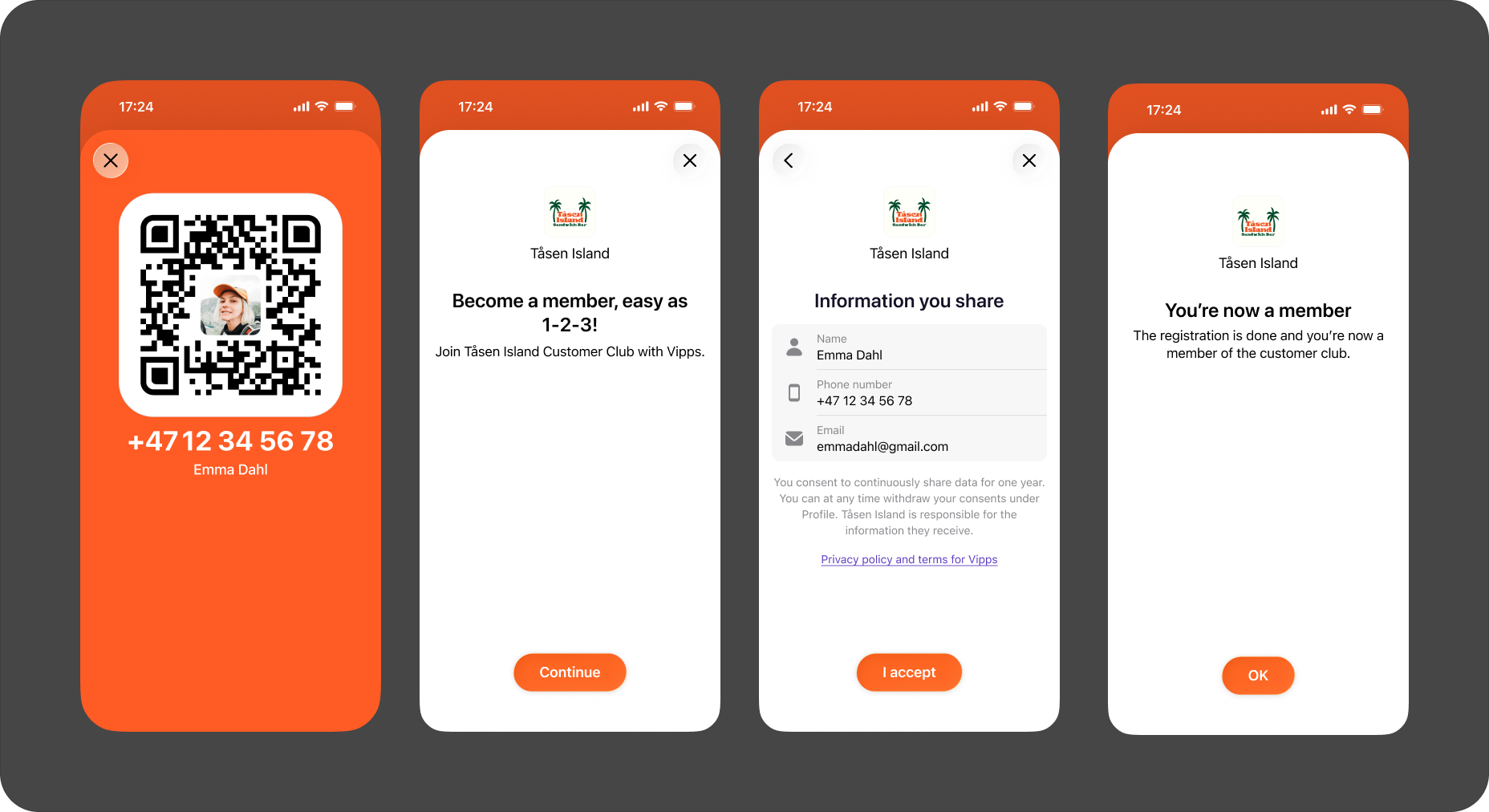 Merchant-initiated login flow with Vipps