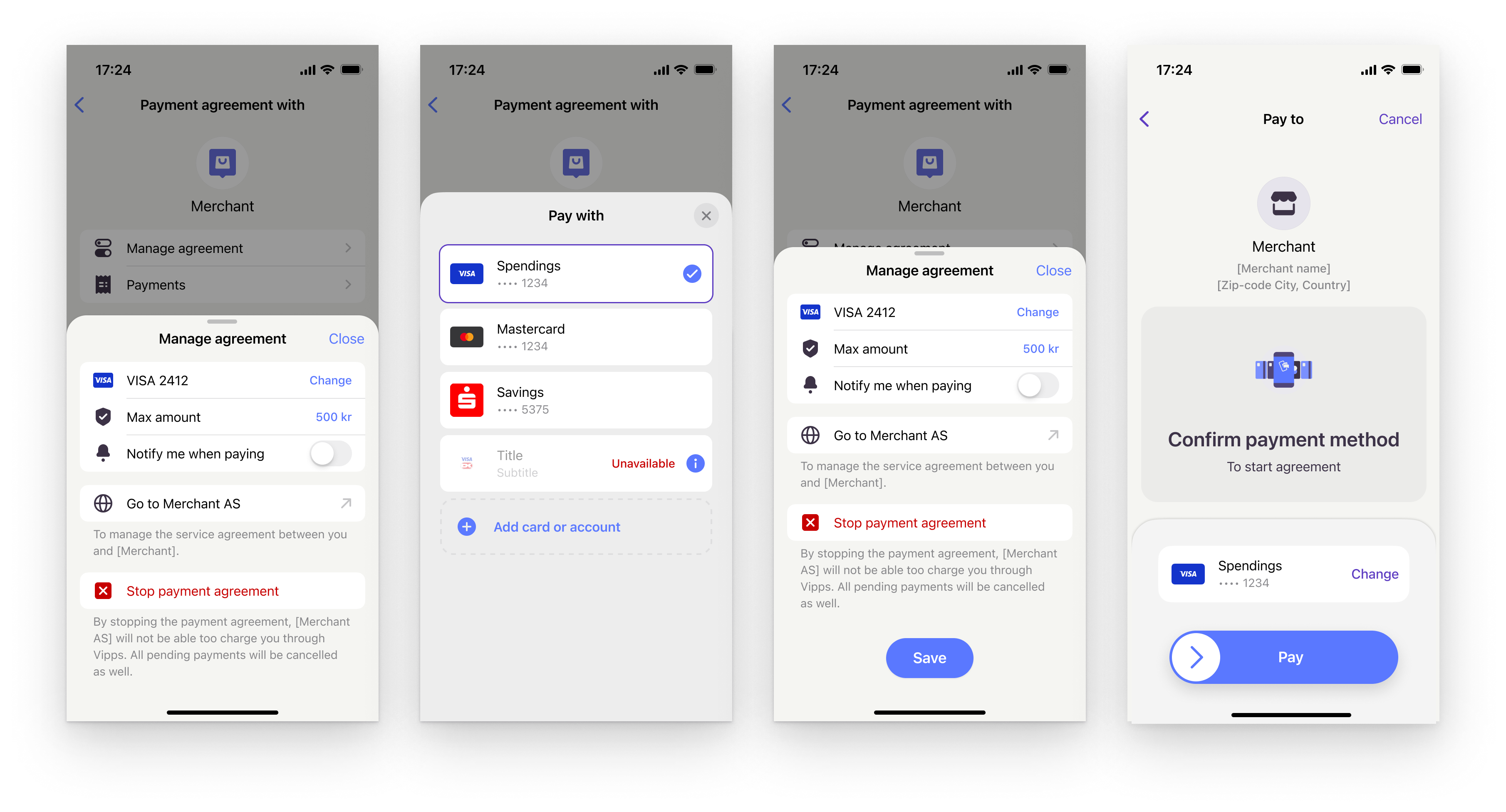 Change the payment source in MobilePay