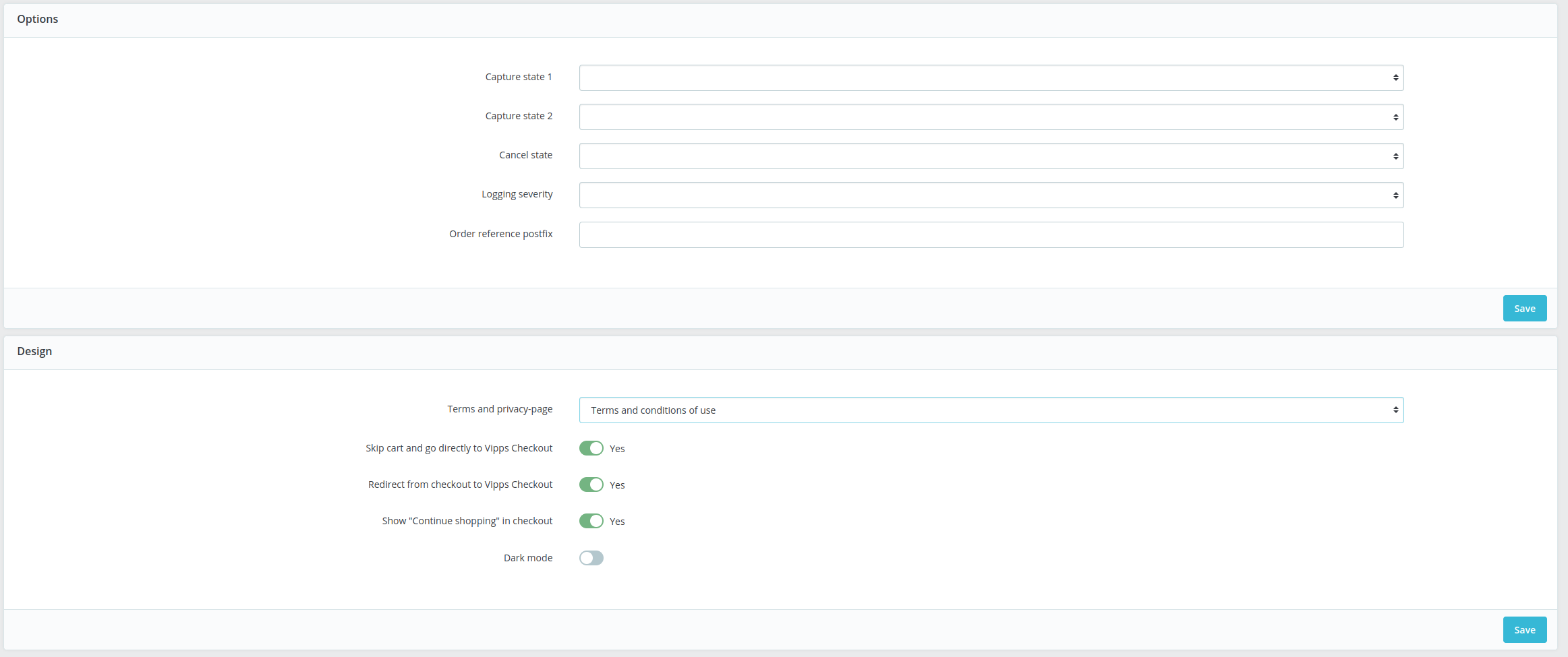 Form options