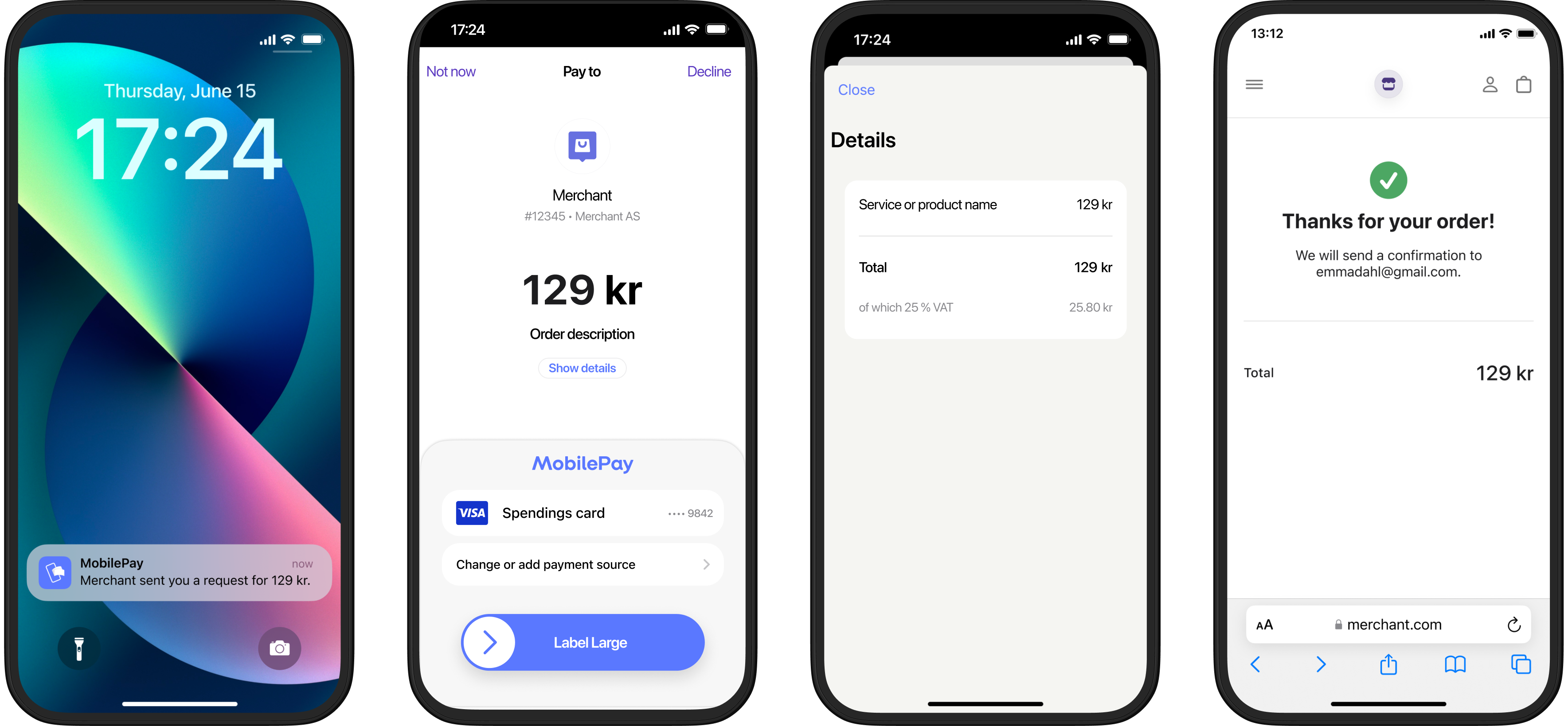 MobilePay payment request push flow