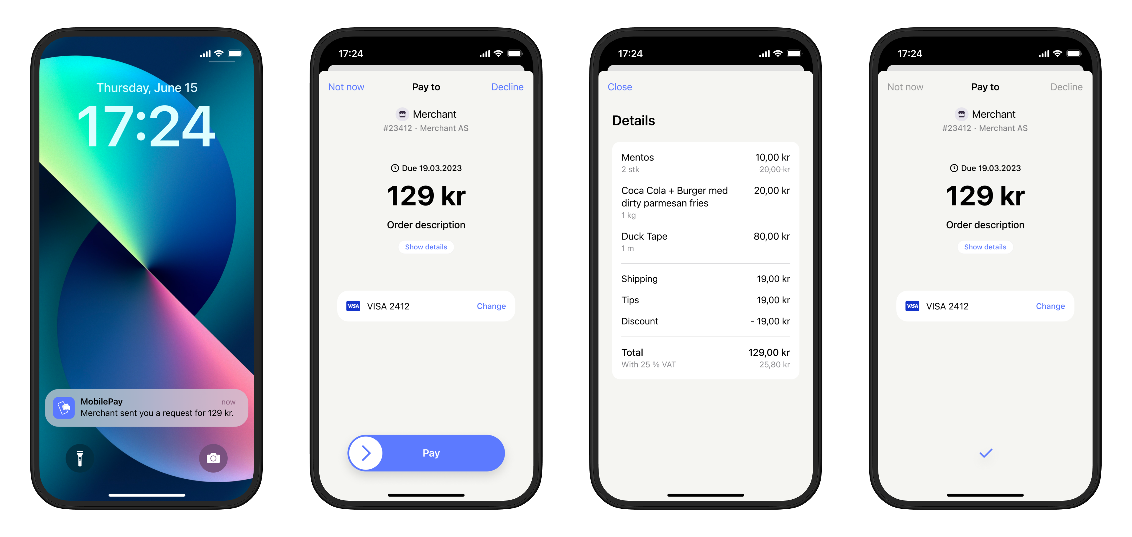 MobilePay payment request push flow