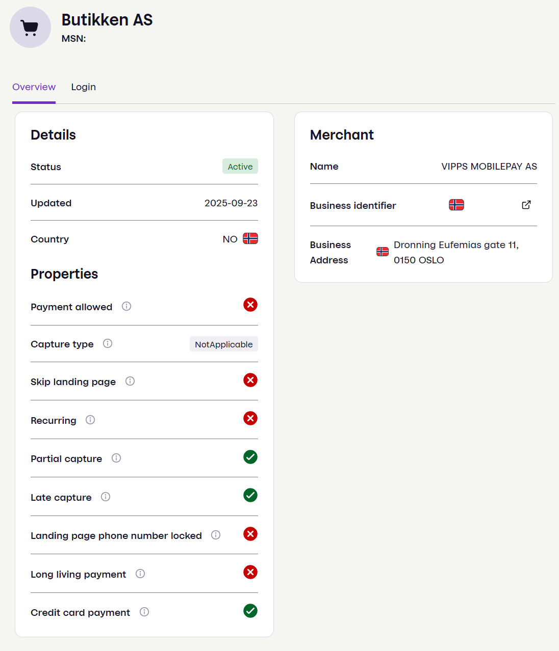 Partner portal example screenshot
