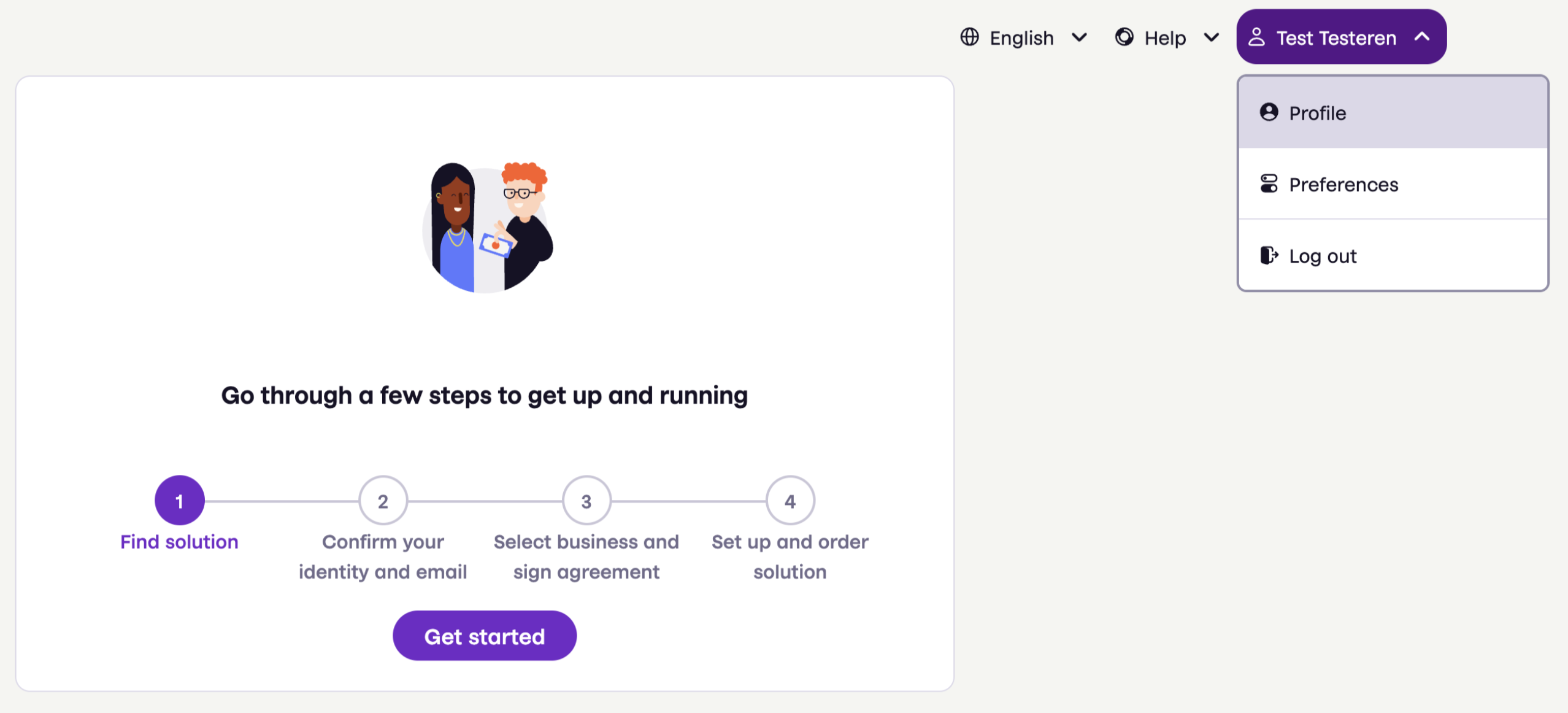 Partner portal start page