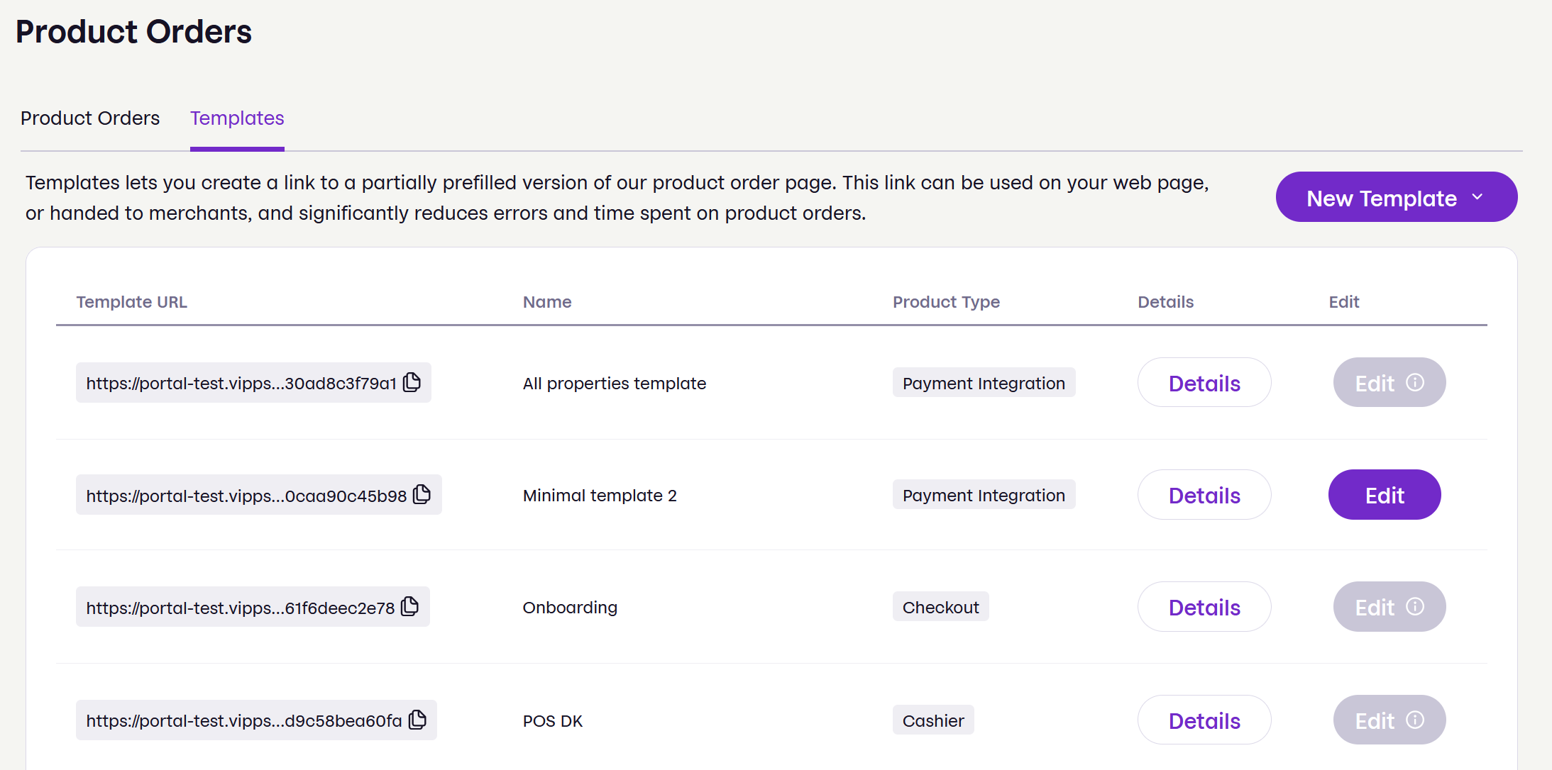 Partner portal template links screenshot