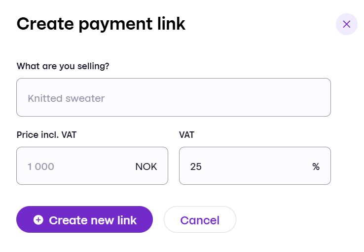 Create payment link