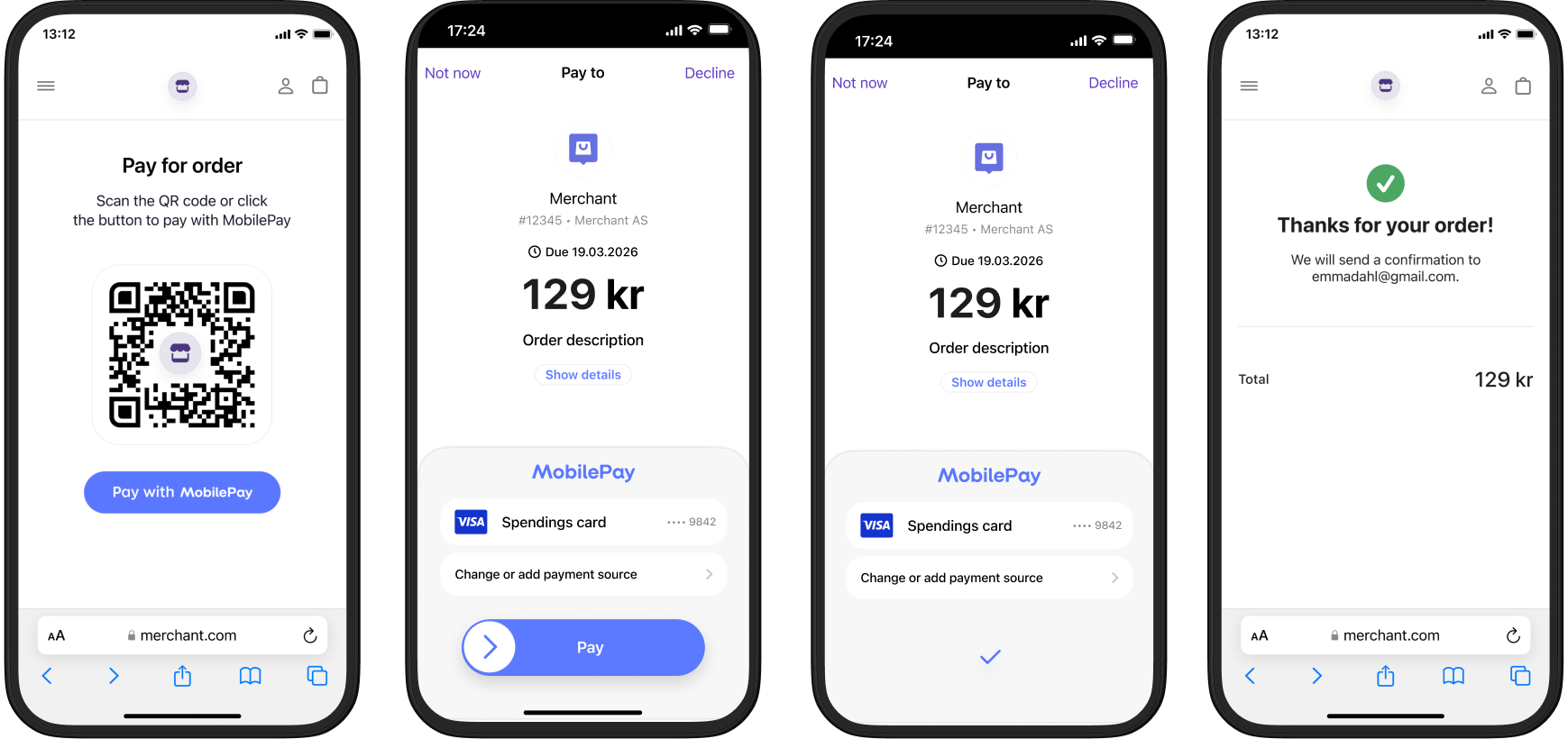 MobilePay payment request from link