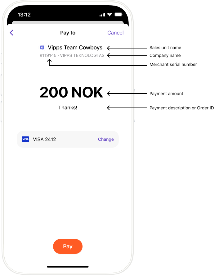 Vipps Payment Screen