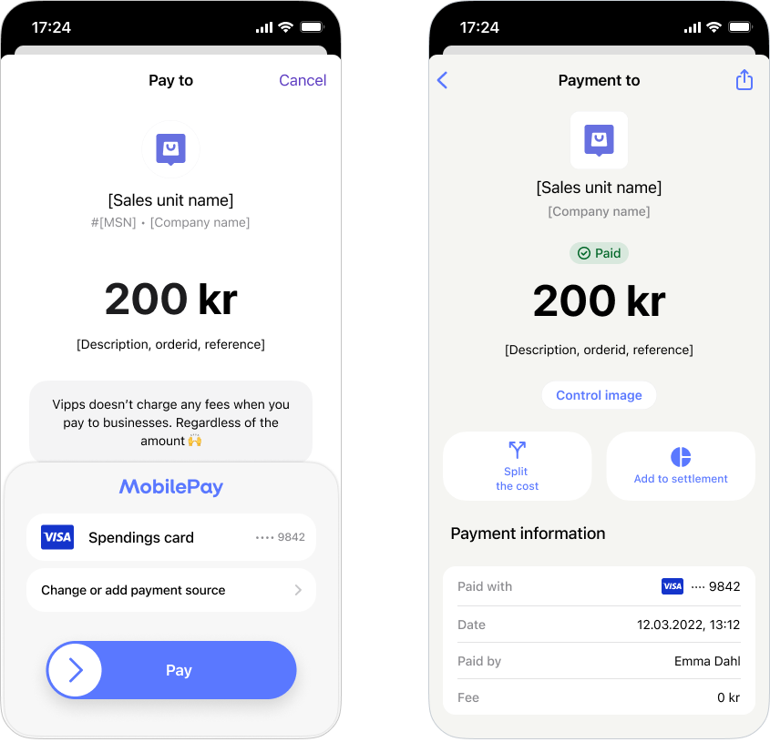 MobilePay payment sequence