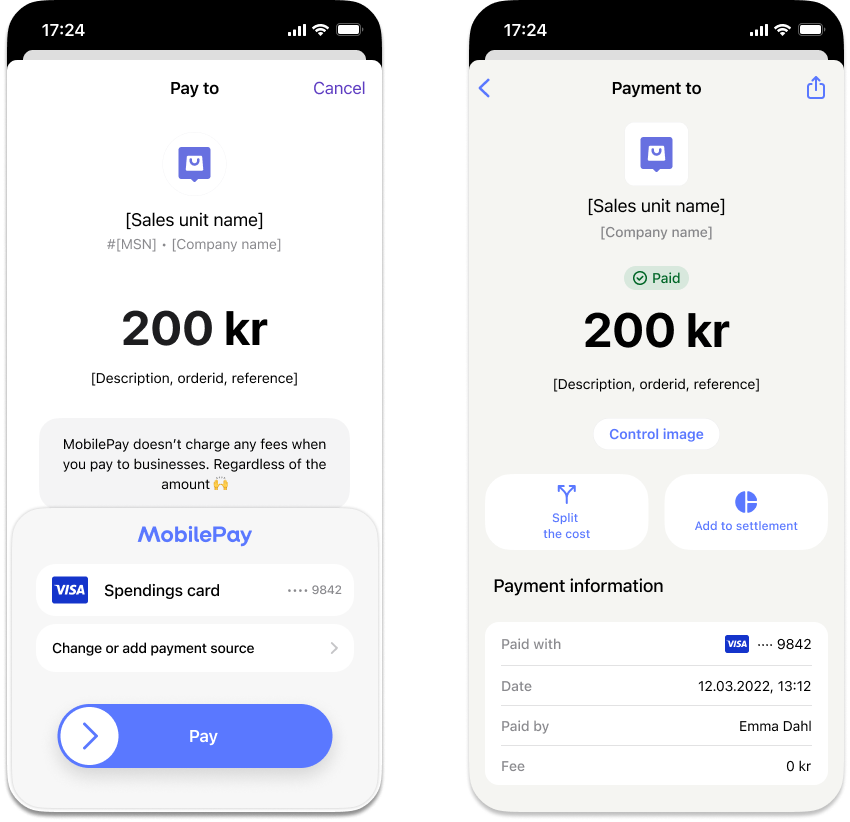 MobilePay payment sequence
