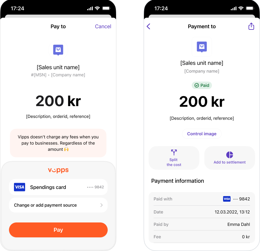 Vipps payment sequence