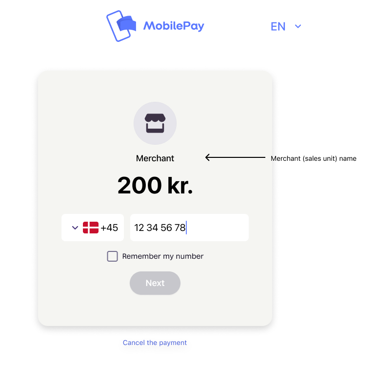MobilePay landing page
