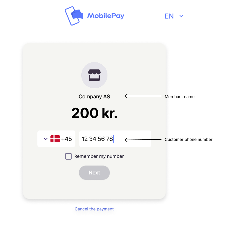 MobilePay landing page