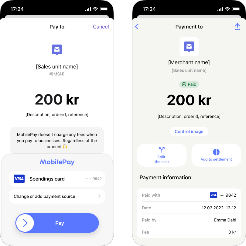 MobilePay Payment Screen