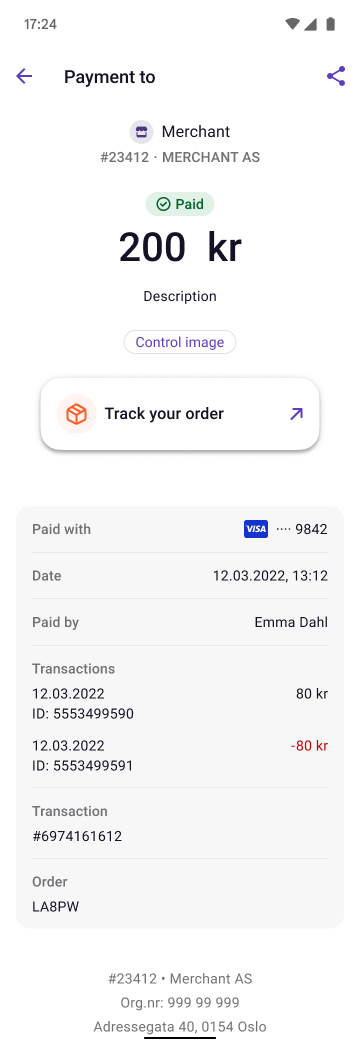 Receipt example