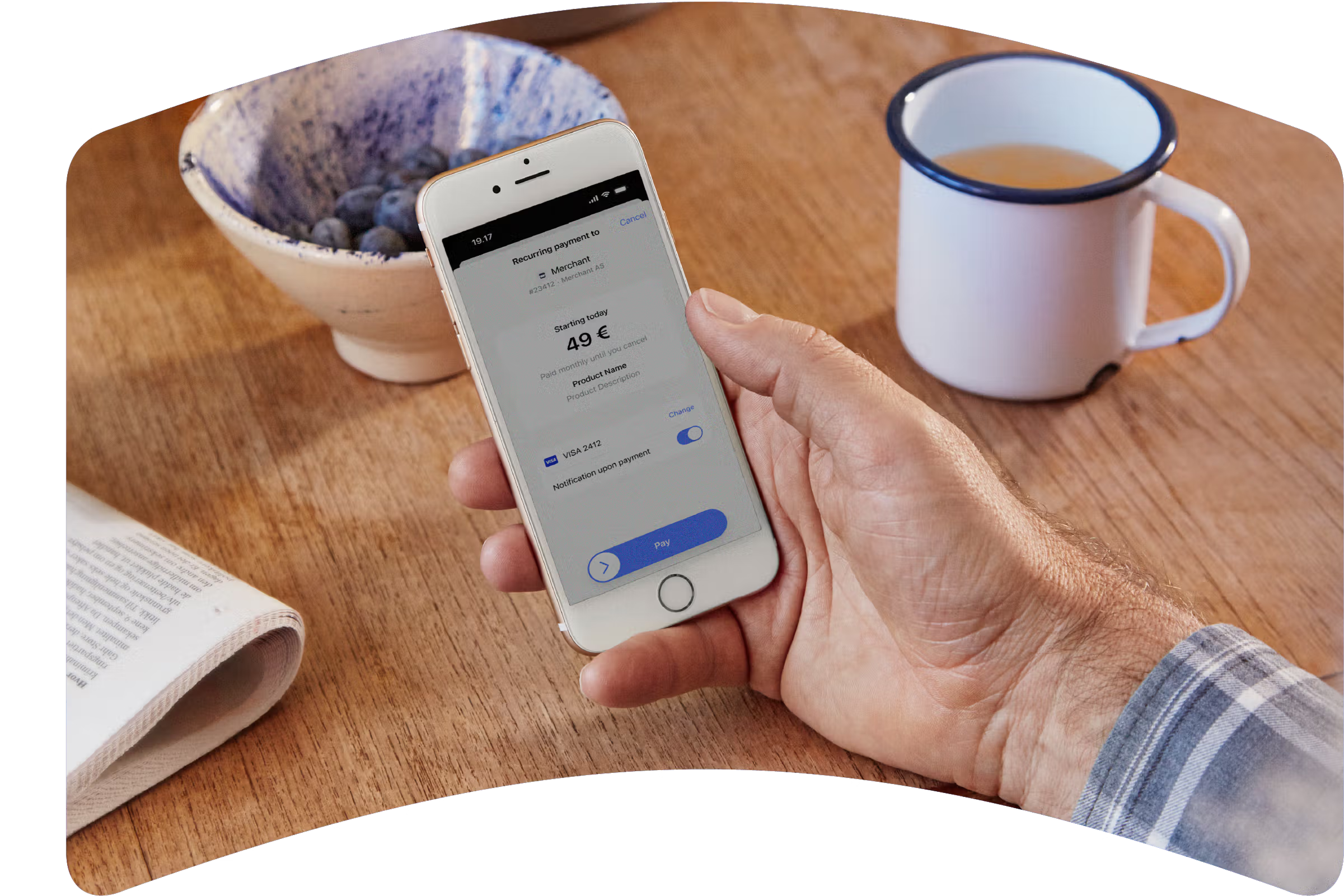 App screens showing a recurring payment subscription overview