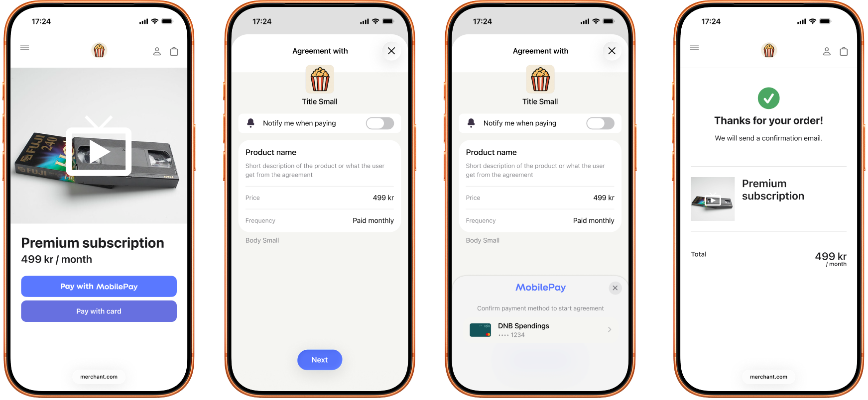 Fixed price payment agreement in MobilePay
