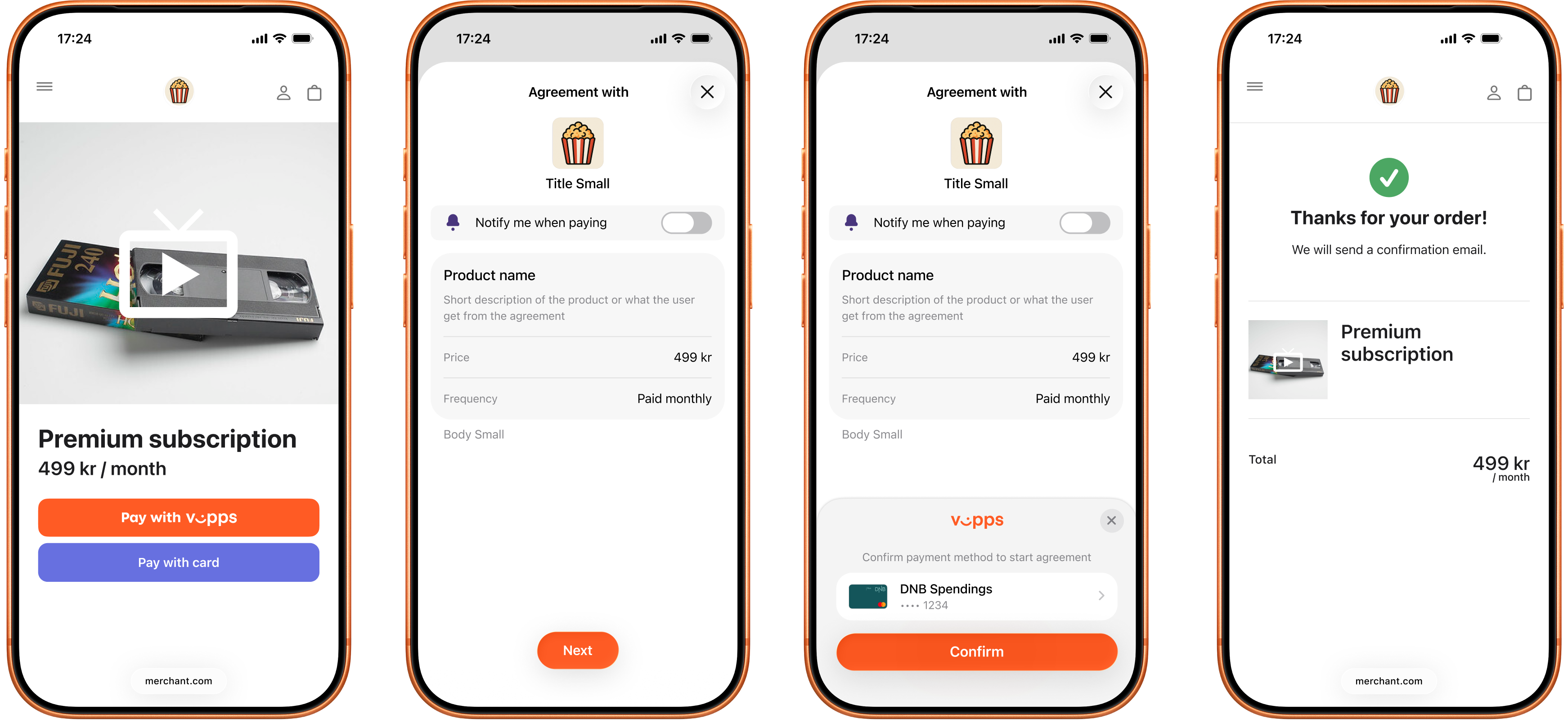Vipps fixed price agreement