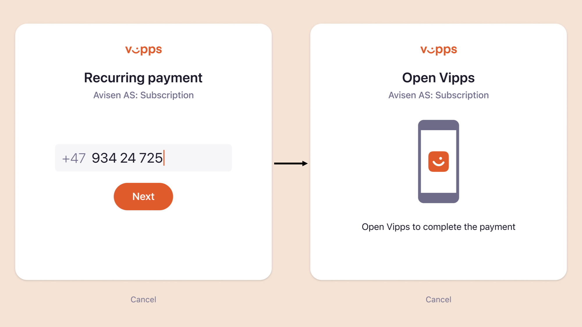 Vipps MobilePay landing page