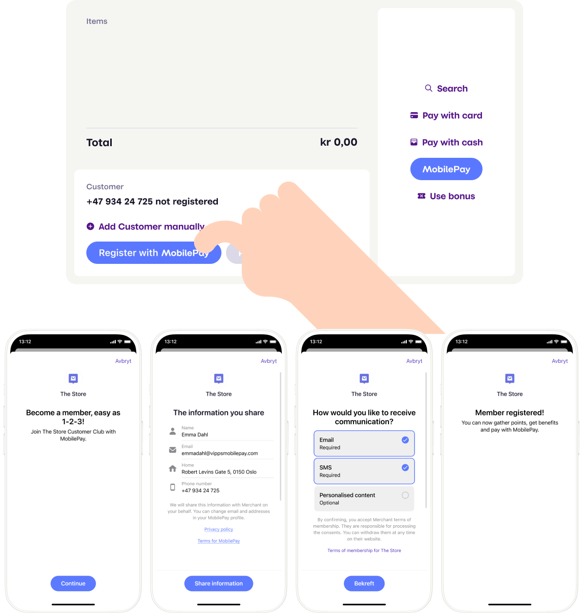 MobilePay request membership