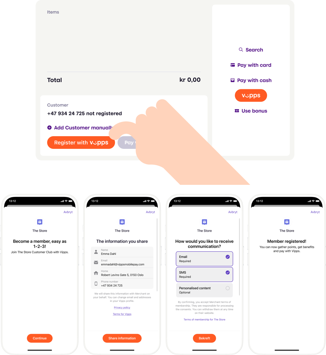 Vipps request membership