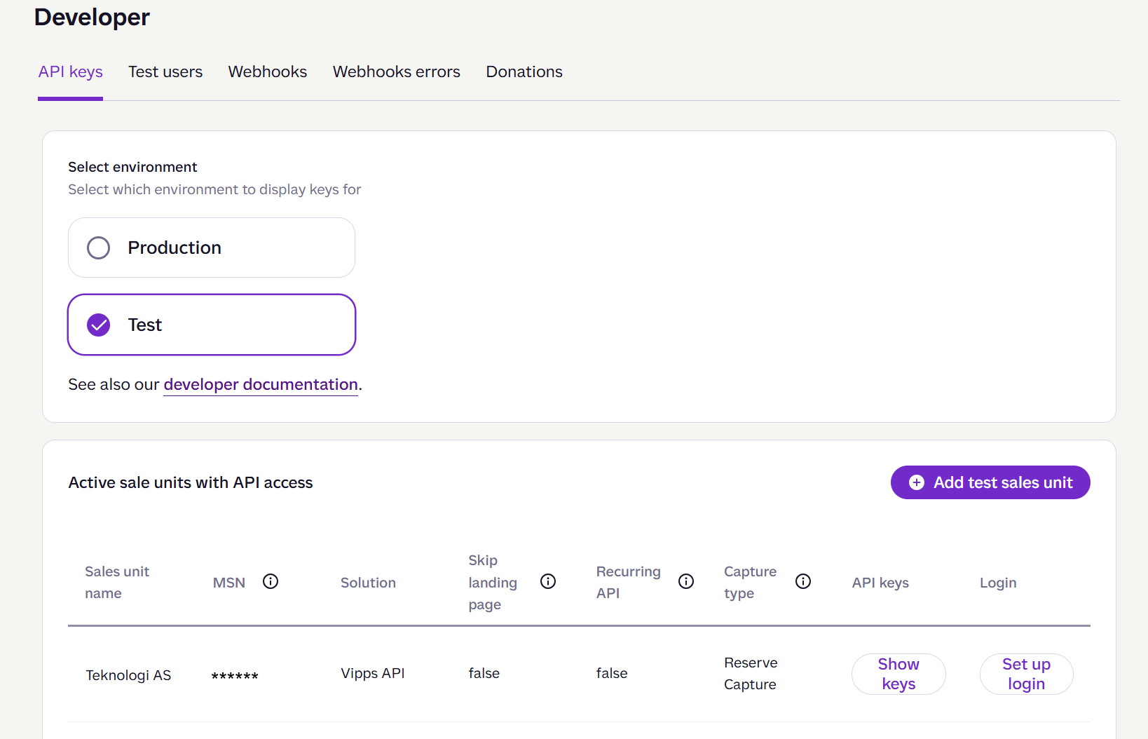 Find sales unit from developers tab