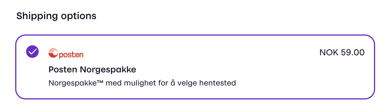 Shipping option with the provider&#39;s logo
