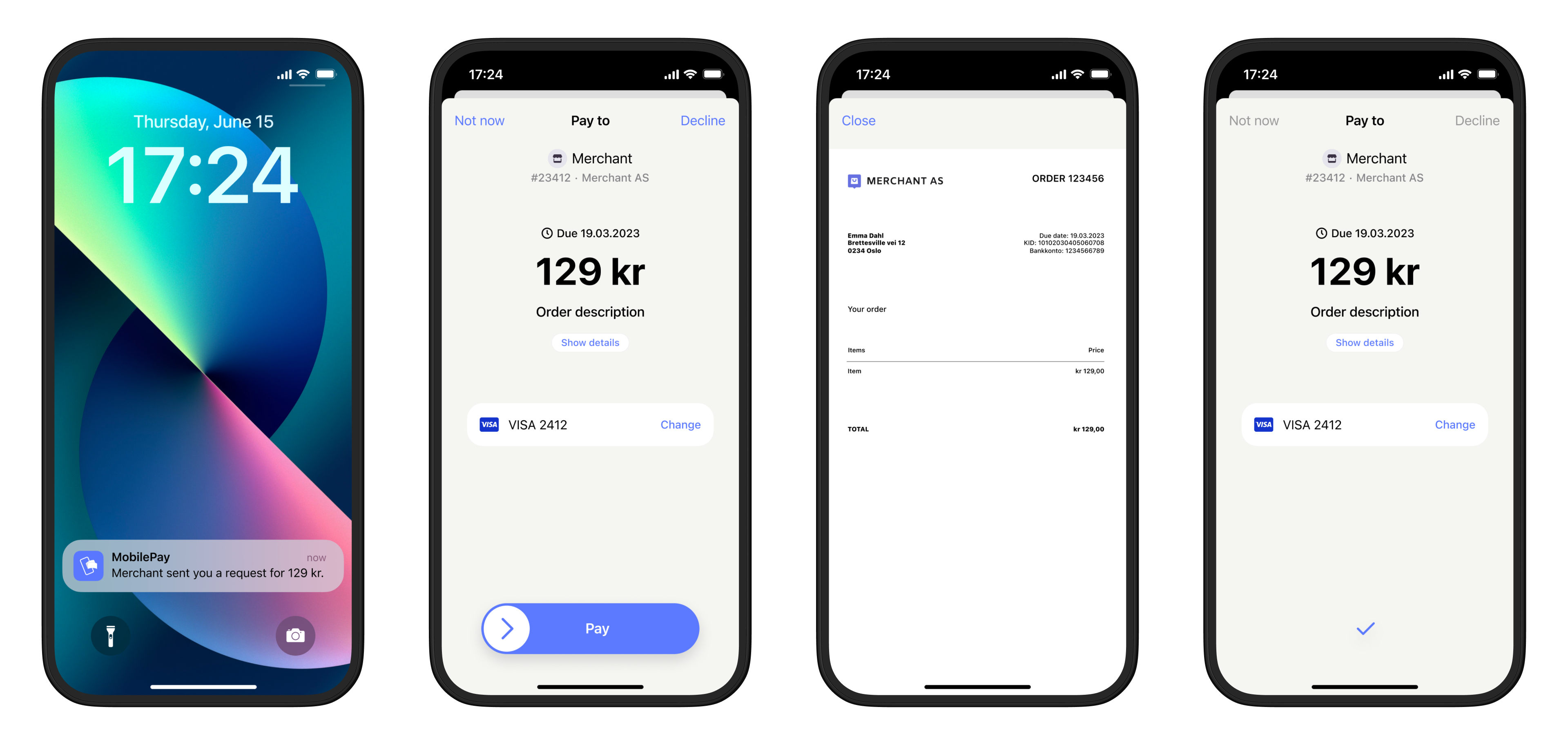 MobilePay payment request push flow